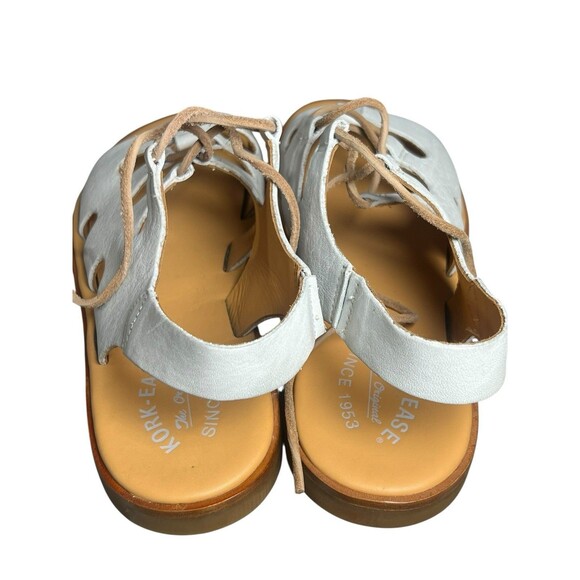 Kork-Ease Pearl Women’s Size‎ 10 White Leather Gladiator Sandals Lace Up Flat - Picture 4 of 9